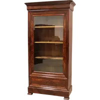 Antique Louis Philippe mahogany bookcase display case 19th century