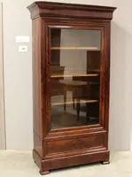 Antique Louis Philippe mahogany bookcase display case 19th century