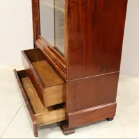 Antique Louis Philippe mahogany bookcase display case 19th century