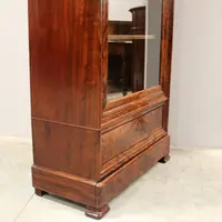Antique Louis Philippe mahogany bookcase display case 19th century