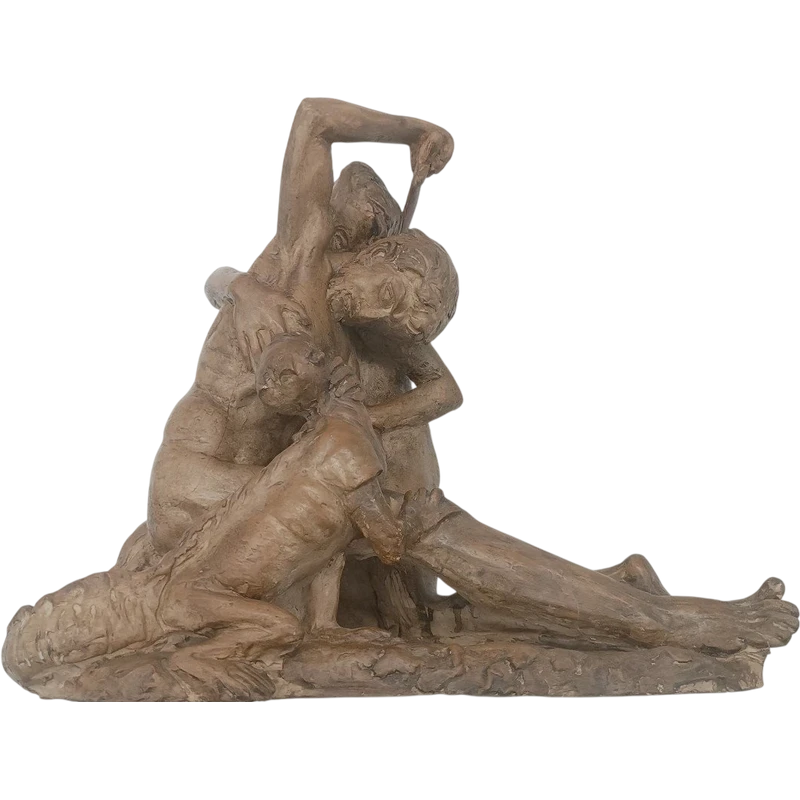 scultura terracotta prima meta' xx secolo scena mitologica