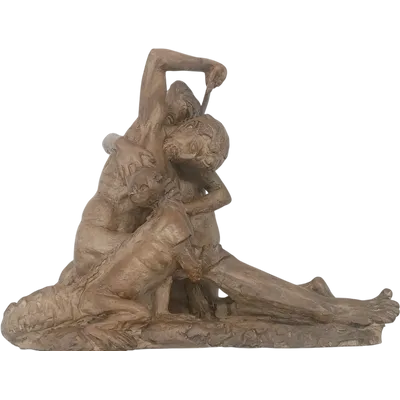 scultura terracotta prima meta' xx secolo scena mitologica