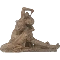 scultura terracotta prima meta' xx secolo scena mitologica