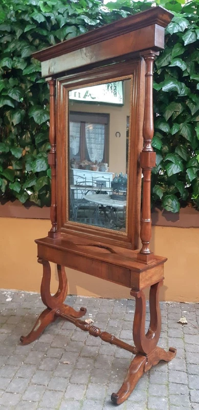 Specchiera a psiche antica dell'800 Carlo X