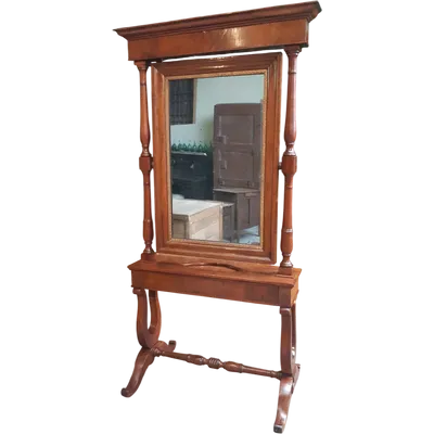 Miroir psyché antique Charles X du 19e siècle
