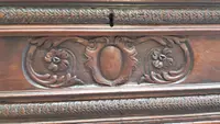 Lombard/venetian 17th century antique emblazoned chest