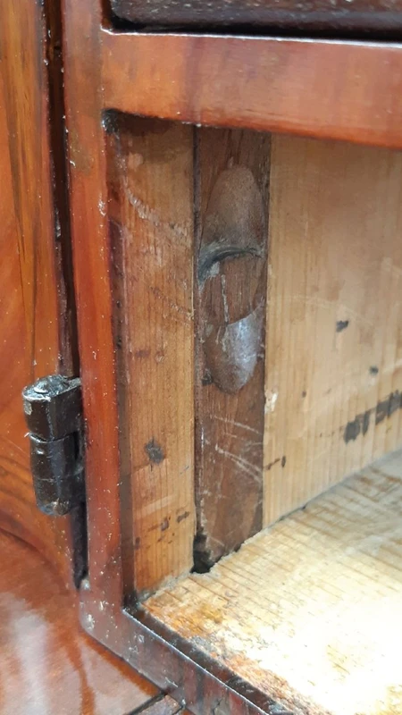 18th-century Ferrarese moveable flap cabinet panelled and filleted