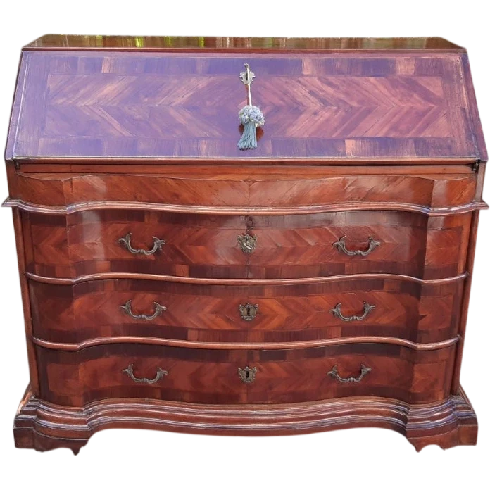 18th-century Ferrarese moveable flap cabinet panelled and filleted