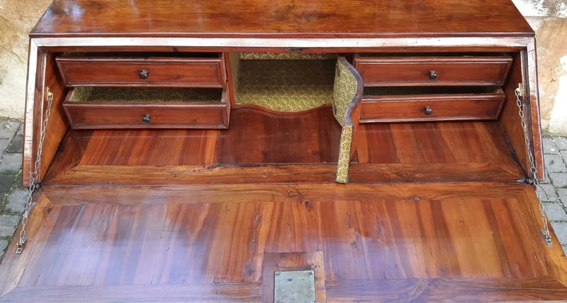 18th-century Ferrarese moveable flap cabinet panelled and filleted