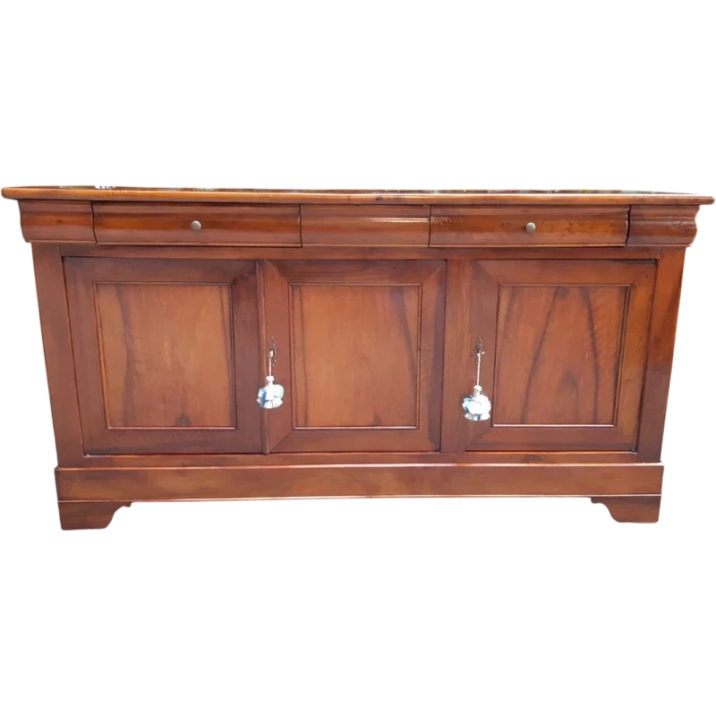 Louis Philippe 3-door antique cappuccina servant sideboard