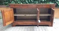 Louis Philippe 3-door antique cappuccina servant sideboard