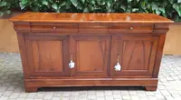 Louis Philippe 3-door antique cappuccina servant sideboard