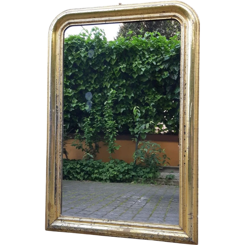 Antique Louis Philippe 19th century tray mirror with silvered mirror