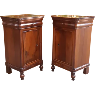 Pair of antique Emilian Luigi Filippo cappuccini bedside tables