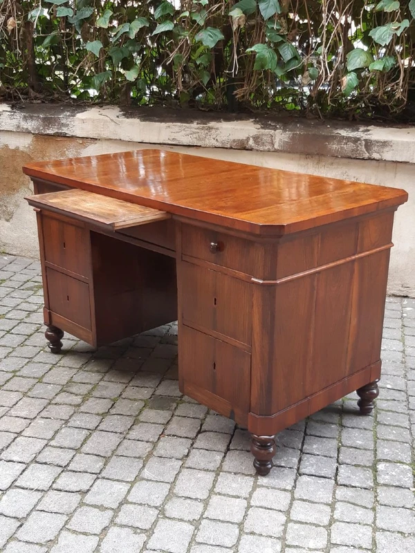 Antique romagnola writing desk from center walnut slab