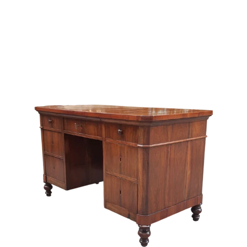 Antique romagnola writing desk from center walnut slab