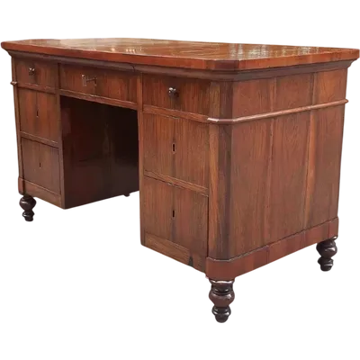 Antique romagnola writing desk from center walnut slab