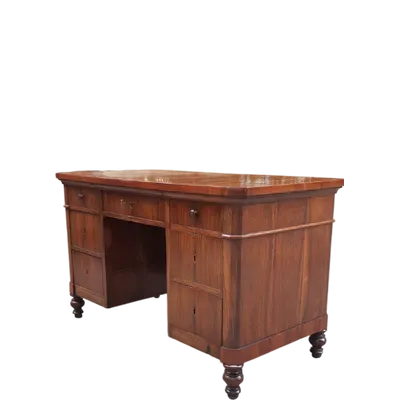 Antique romagnola writing desk from center walnut slab