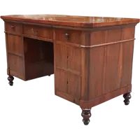 Bureau central antique en Romagne avec panneaux en noyer