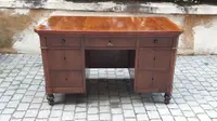 Antique romagnola writing desk from center walnut slab