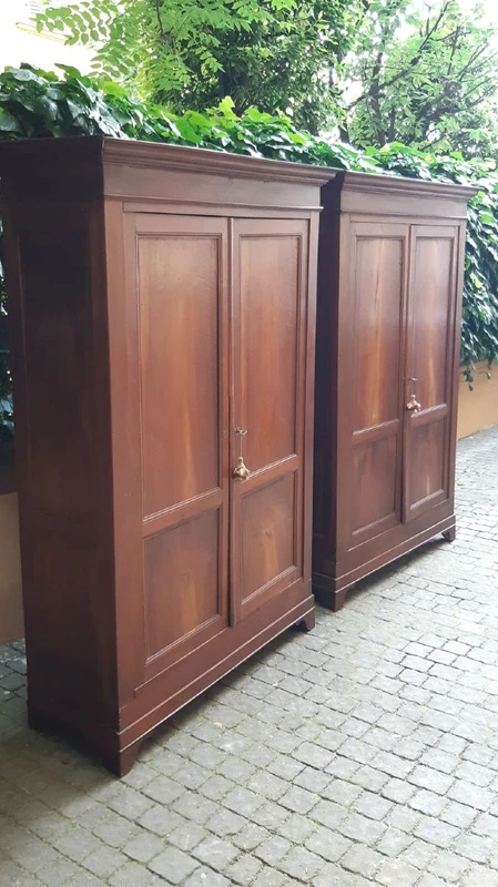 Pair of antique Venetian walnut sideboard cabinets