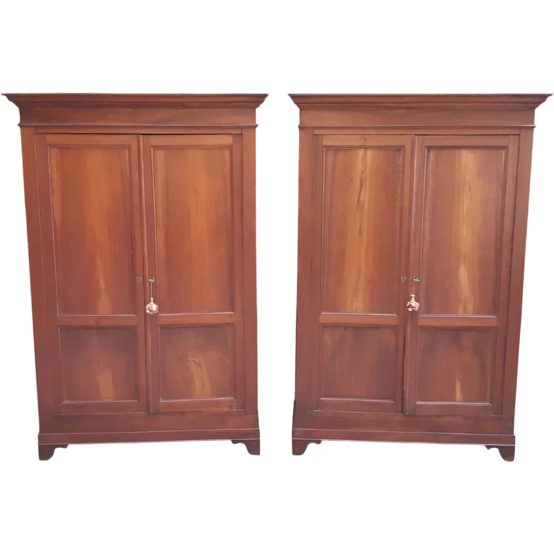 Pair of antique Venetian walnut sideboard cabinets