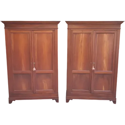Pair of antique Venetian walnut sideboard cabinets