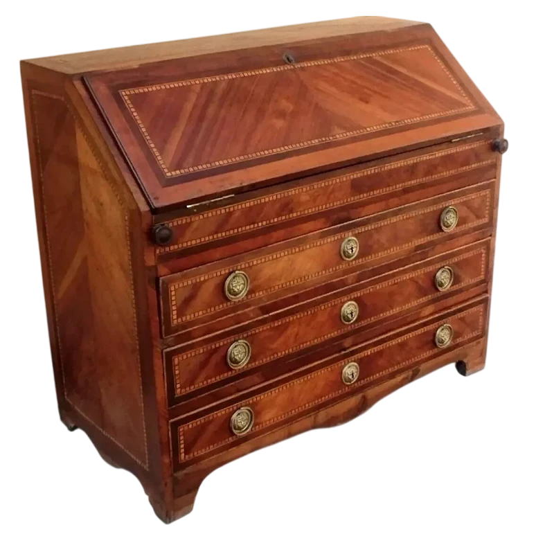   Antica Ribalta Toscana  periodo Luigi XVI ,  Lastronata in noce 