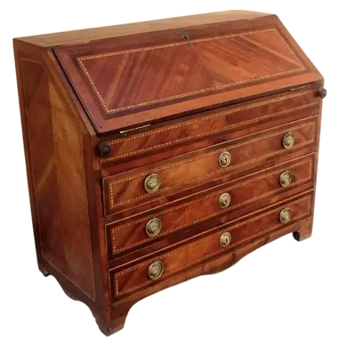   Table à abattant toscane ancienne, époque Louis XVI, placage de noyer