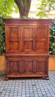 Antique double-body panelled 3-door walnut sideboard