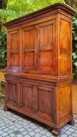 Antique double-body panelled 3-door walnut sideboard
