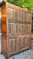 Antique double-body panelled 3-door walnut sideboard