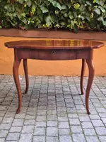 Moved antique walnut panelled writing table