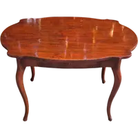 Moved antique walnut panelled writing table