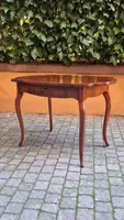 Moved antique walnut panelled writing table