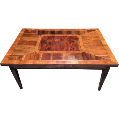 Emilian extensible large table veneered and filleted