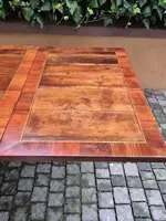 Emilian extensible large table veneered and filleted
