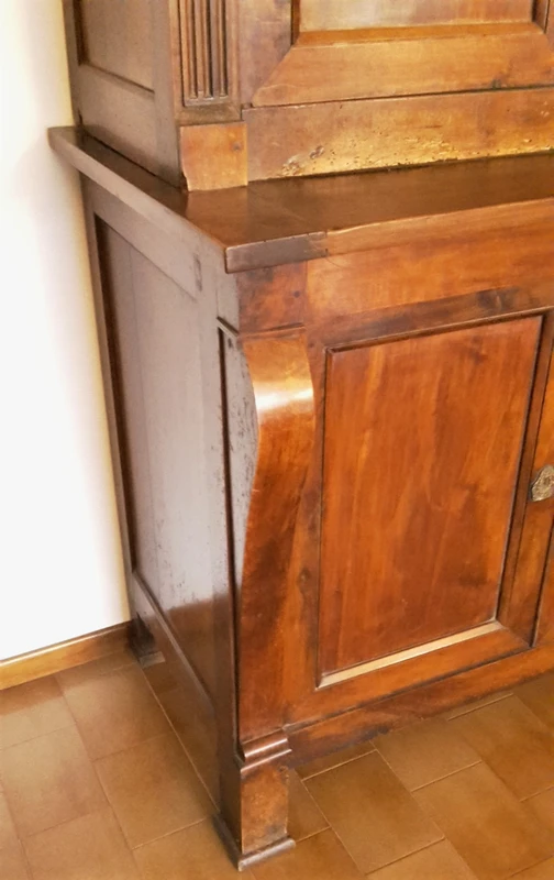 Empire walnut six-door bookcase