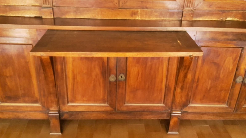 Empire walnut six-door bookcase
