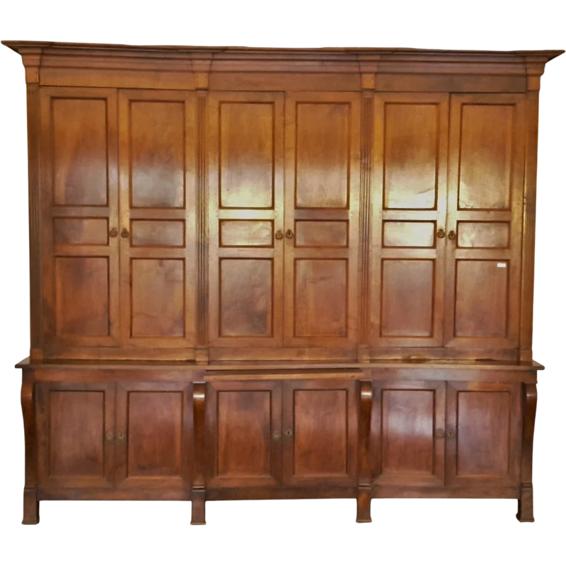 Empire walnut six-door bookcase