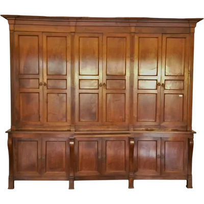 Empire walnut six-door bookcase