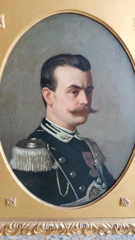 ANTIQUE PAINTING PORTRAIT MILITARY GENTLEMAN ,ARTURO FALDI ( FLORENCE 1856-1911)