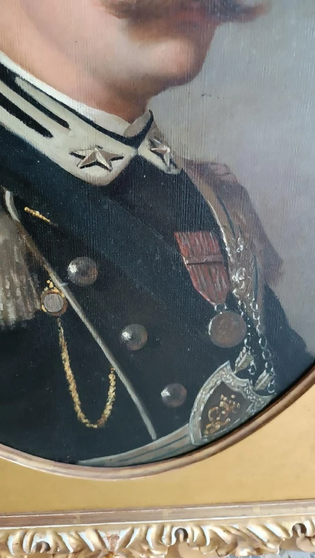 ANTIQUE PAINTING PORTRAIT MILITARY GENTLEMAN ,ARTURO FALDI ( FLORENCE 1856-1911)