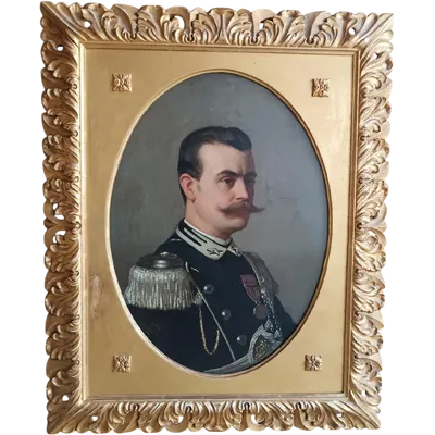 ANTIQUE PAINTING PORTRAIT MILITARY GENTLEMAN ,ARTURO FALDI ( FLORENCE 1856-1911)