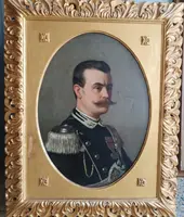ANTIQUE PAINTING PORTRAIT MILITARY GENTLEMAN ,ARTURO FALDI ( FLORENCE 1856-1911)