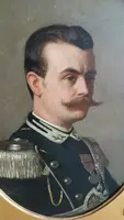 ANTIQUE PAINTING PORTRAIT MILITARY GENTLEMAN ,ARTURO FALDI ( FLORENCE 1856-1911)