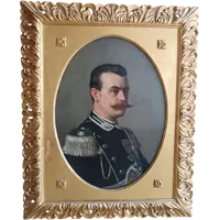ANTIQUE PAINTING PORTRAIT MILITARY GENTLEMAN ,ARTURO FALDI ( FLORENCE 1856-1911)