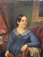 OIL PAINTING ON CANVAS, NOBLEWOMAN BIEDERMAIER