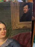 OIL PAINTING ON CANVAS, NOBLEWOMAN BIEDERMAIER