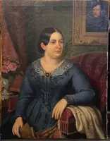 OIL PAINTING ON CANVAS, NOBLEWOMAN BIEDERMAIER